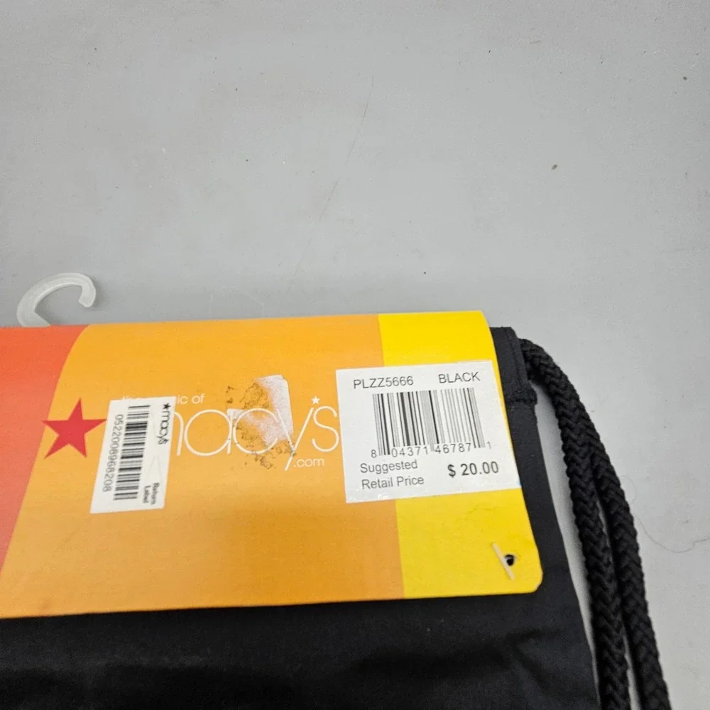 Macy's Brasil Drawstring Backpack Black Cinch Bag Brazil Flag Graphic PLZZ5666